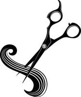 Vector Image Of Scissors Cutting Hair