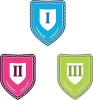 Colored Badges For Winners vector