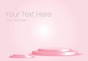 3D Pink Podium on Minimal Abstract Geometric Shape Background vector