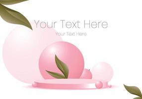 3D Pink Podium on Minimal Abstract Geometric Shape Background vector