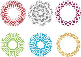 Free Pack Of Decorative, Circular, Geometric Elements. Set Of Free Design Objects In Different Colors vector