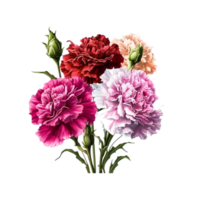 Mothers Day Bouquet Of Carnations Free vector png