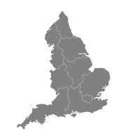 Inglaterra región mapa, gris color vector