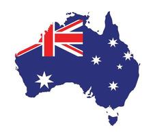 Australia map, Australia flag inside map vector