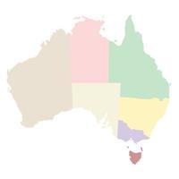 Australia map, Colorful region map vector