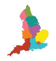 England map with colorful regions Map vector