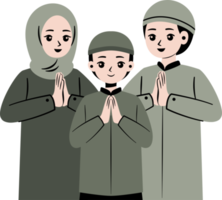 eid mubarak salutation islamique dessin animé personnage png