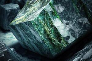 illustration of grey and green marble texture, shiny, slightly glittery texture, metallic effect, warm color and bright lighting photo