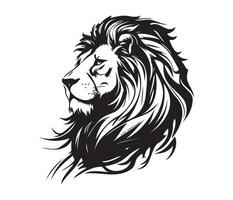 Lion Face, Silhouettes Lion Face , black and white Lion vector