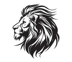 Lion Face, Silhouettes Lion Face , black and white Lion vector