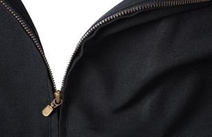 open zipper black Jacket isolated photo