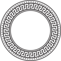 circulo griego marco. redondo meandro borde. decoración elementos modelo png