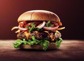 Rustic Beef Burger. Illustration photo
