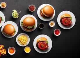 Rustic Beef Burger. Illustration photo