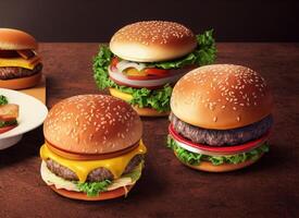 Rustic Beef Burger. Illustration photo