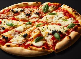 Delicious pizza generative ai photo