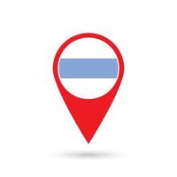 Map pointer with Tucuman Flag. Vector illustration.