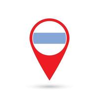 Map pointer with Tucuman Flag. Vector illustration.