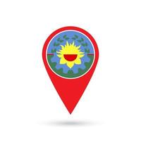 Map pointer with Buenos Aires Flag. Vector illustration.