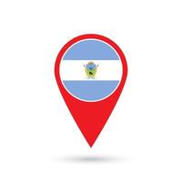 Map pointer with La Pampa Flag. Vector illustration.