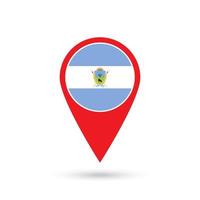 Map pointer with La Pampa Flag. Vector illustration.