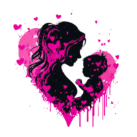 Mothers Day pink Smudge Silhouette png