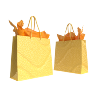 3D Render Shopping Bags png