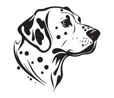 Dalmatian Face, Silhouette Dog Face, black and white Dalmatian vector