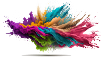 holi powder splash colorful ,colorful powder explosion effect on  transparent background ,generative ai 22906076 PNG