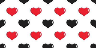 heart Seamless vector valentine pattern isolated doodle cartoon wallpaper background red black