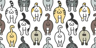 Cat Seamless Pattern vector kitten breed butt of cat isolated doodle background wallpaper background