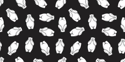 Bear seamless pattern polar bear isolated vector wallpaper background cartoon doodle black