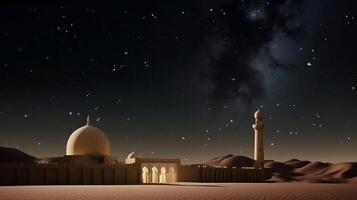 Mosque ramadan background. Islamic greeting banner. photo