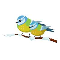 Titmouse bird. Cute forest animal. Cartoon flat illustration vector