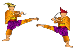 silat warrior movement with weapon png