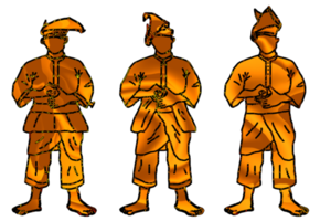 Hommes porter malais guerrier tradition tissu png