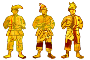 Hommes porter malais guerrier tradition tissu png