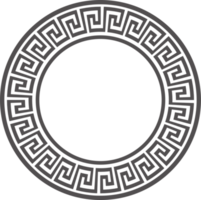 Circle Greek frame. Round meander border. Decoration elements pattern png