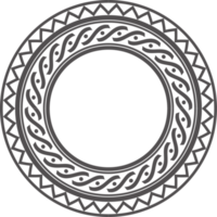 cirkel Grieks kader. ronde meander grens. decoratie elementen patroon png