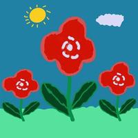 abstract red flower illustration background photo