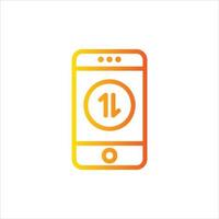 mobile phone icon with isolated vektor and transparent background vector