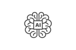 Artificial intellegence AI icon vector design