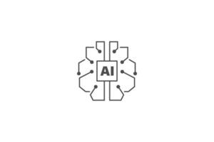 Artificial intellegence AI icon vector design