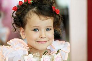 Portrait of a cute beautiful little girl. photo