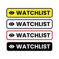 Watchlist look stocks trading collection groups icon label button design vector