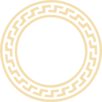 Circle Greek frame. Round meander border. Decoration elements pattern png