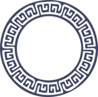 Circle Greek frame. Round meander border. Decoration elements pattern png