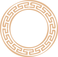 cirkel Grieks kader. ronde meander grens. decoratie elementen patroon png