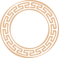 Circle Greek frame. Round meander border. Decoration elements pattern png