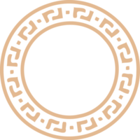 Circle Greek frame. Round meander border. Decoration elements pattern png